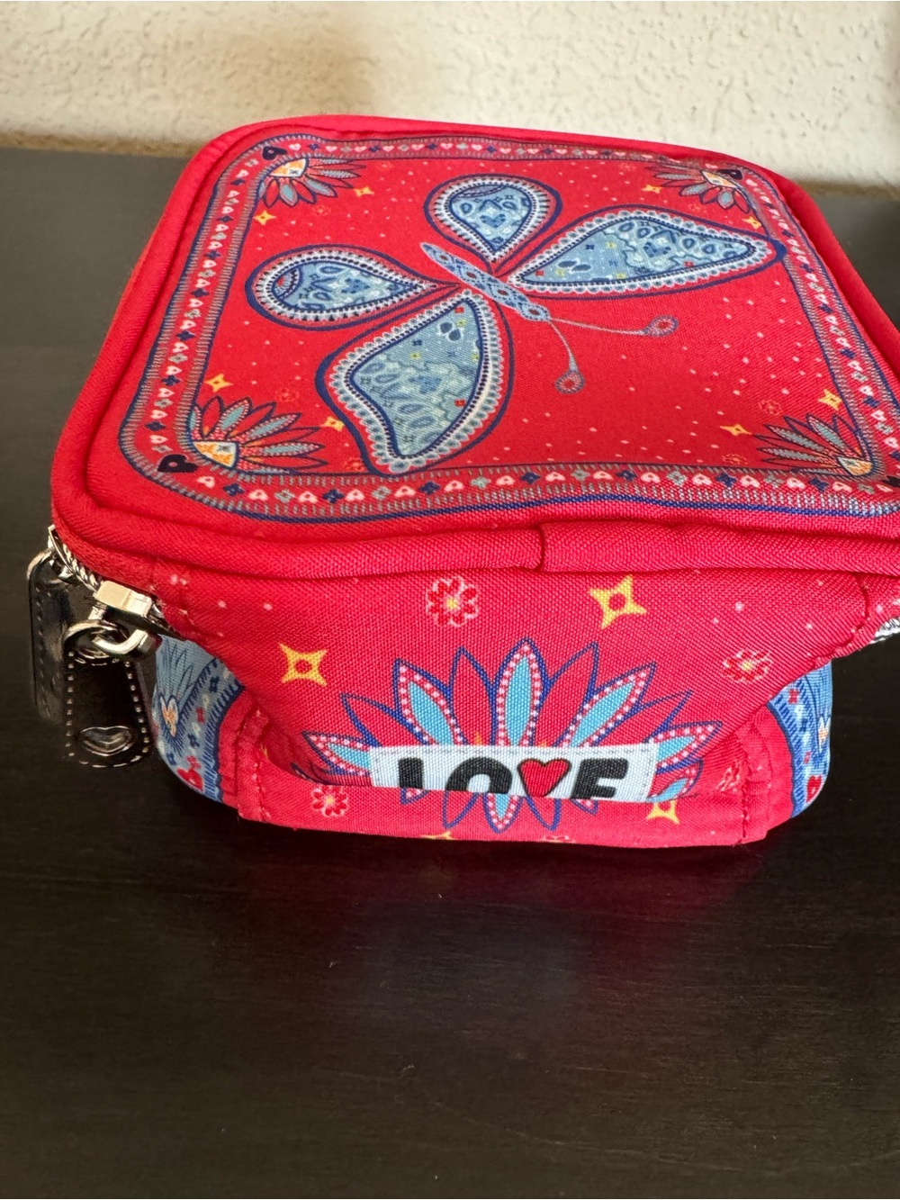 Brighton Compact Red and Light Blue jewelry Case